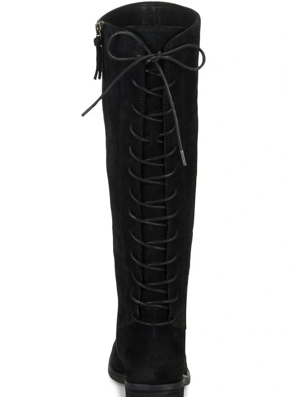 Black Knee-High Lace-Back Suede Boots (Sharnell II) by Sofft- Women’s